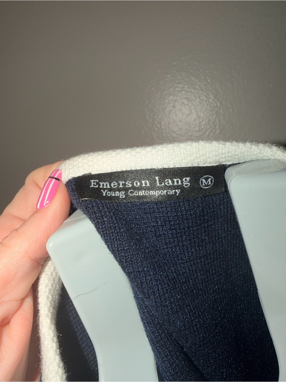 💙 Emerson Lang Navy Knit Sweater Vest - Picture 2 of 6